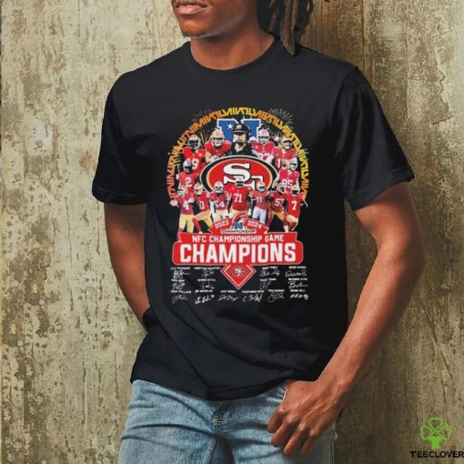 Congrats 49ers Team 2023 2024 NFC Championship Game Champions Signatures Shirt