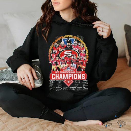 Congrats 49ers Team 2023 2024 NFC Championship Game Champions Signatures Shirt