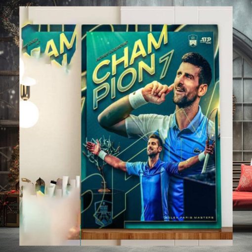 Congrats Novak Djokovic Is The 2023 Rolex Paris Masters Winner For The 7 Time Champion Home Decor Poster Canvas