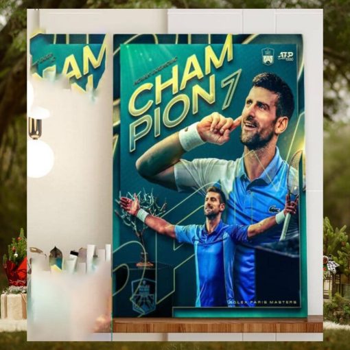Congrats Novak Djokovic Is The 2023 Rolex Paris Masters Winner For The 7 Time Champion Home Decor Poster Canvas