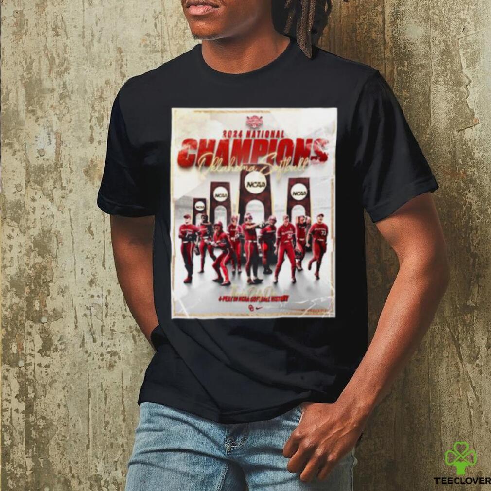 Congrats Oklahoma Sooners Women’s Softball 2024 National Champions There’s Only One Four Peat In NCAA Softball History Vintage T Shirt