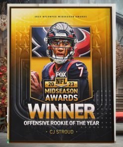 Congrats QB CJ Stroud Is 2023 NFL on FOX Midseason Awards Winner Offensive Rookie Of The Year Home Decor Poster Canvas