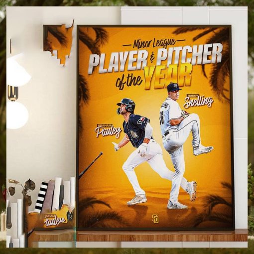 Congrats To Graham Pauley And Robby Snelling Is The Padres Minor League Baseball Player Of The Year And Pitcher Of The Year Home Decor Poster Canvas