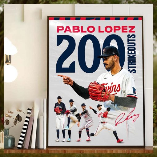 Congrats to Pablo Lopez On 200 Strikeouts This Season With Minnesota Twins In MLB Home Decor Poster Canvas