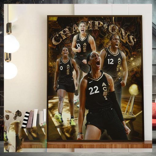 Congratulations Las Vegas Aces Go Back To Back 2022 2023 WNBA Champs Home Decor Poster Canvas