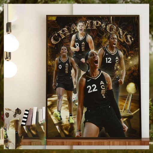 Congratulations Las Vegas Aces Go Back To Back 2022 2023 WNBA Champs Home Decor Poster Canvas