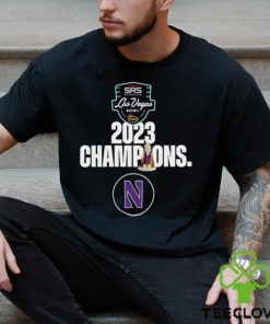 Congratulations Northwestern Football 2023 SRS Distribution Las Vegas Bowl Champions Trophy Shirt