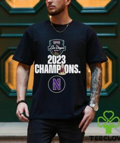 Congratulations Northwestern Football 2023 SRS Distribution Las Vegas Bowl Champions Trophy Shirt