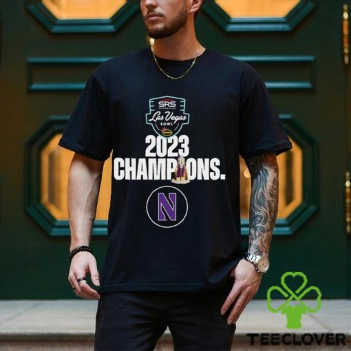 Congratulations Northwestern Football 2023 SRS Distribution Las Vegas Bowl Champions Trophy Shirt