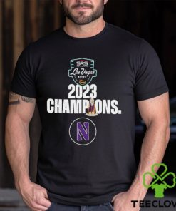 Congratulations Northwestern Football 2023 SRS Distribution Las Vegas Bowl Champions Trophy Shirt