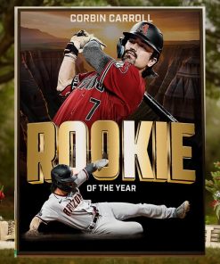 Congratulations To Corbin Carroll Is The 2023 National League Rookie Of The Year Home Decor Poster Canvas