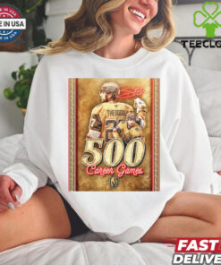 Congratulations to Shea Theodore 500 Career Games Vegas Golden Knights 2024 Signature Poster t shirt