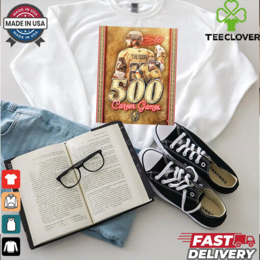 Congratulations to Shea Theodore 500 Career Games Vegas Golden Knights 2024 Signature Poster t shirt