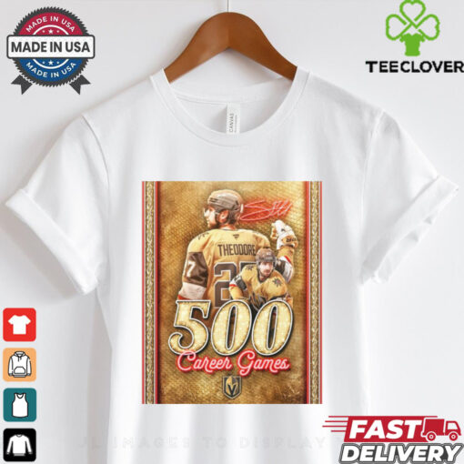 Congratulations to Shea Theodore 500 Career Games Vegas Golden Knights 2024 Signature Poster t shirt
