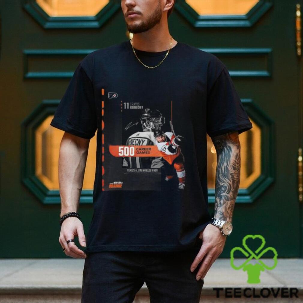 Congratulations to Travis Konecny 500 NHL Career Games With The Philadelphia Flyers Unisex T Shirt Congratulations to Travis Konecny 500 NHL Career Games With The Philadelphia Flyers Unisex T Shirt