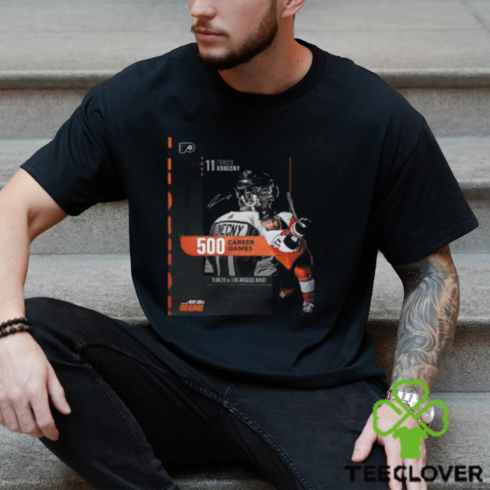 Congratulations to Travis Konecny 500 NHL Career Games With The Philadelphia Flyers Unisex T Shirt Congratulations to Travis Konecny 500 NHL Career Games With The Philadelphia Flyers Unisex T Shirt