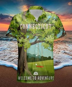 Connecticut Retro Style Travel Summer 3D Hawaiian Shirt