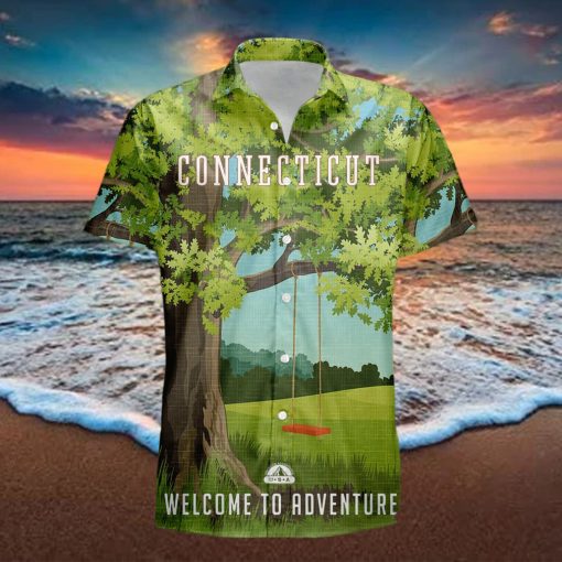 Connecticut Retro Style Travel Summer 3D Hawaiian Shirt