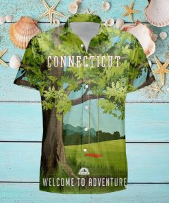 Connecticut Retro Style Travel Summer 3D Hawaiian Shirt