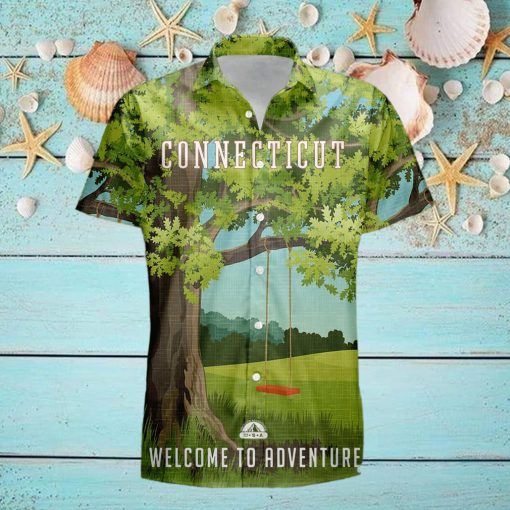 Connecticut Retro Style Travel Summer 3D Hawaiian Shirt