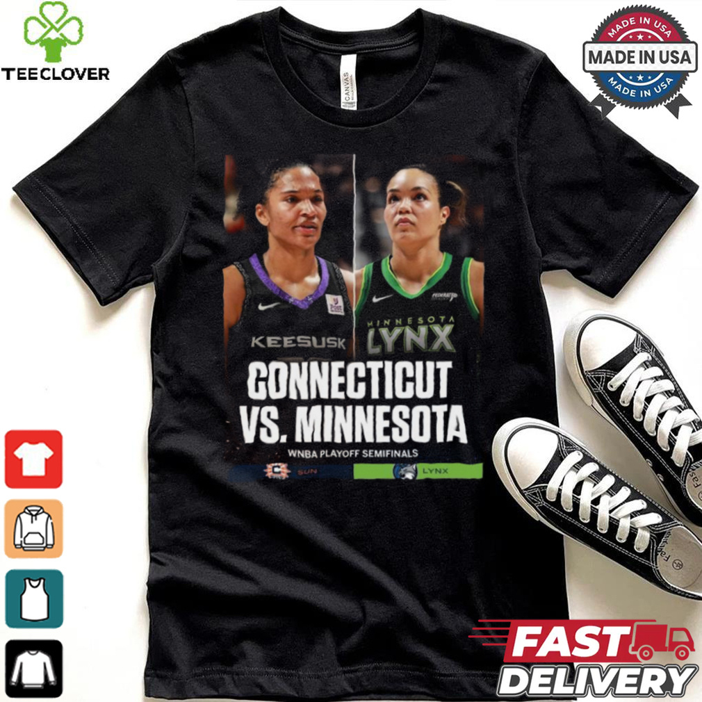 Connecticut vs. Minnesota 2024 WNBA Playoff Semi Finals Matchup Shirt Connecticut vs. Minnesota 2024 WNBA Playoff Semi Finals Matchup Shirt