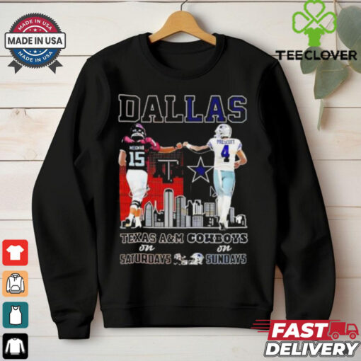 Conner Weigman Texas A&M Aggies on Saturdays and Dak Prescott Dallas Cowboys on Sundays Dallas city hoodie, sweater, longsleeve, shirt v-neck, t-shirt