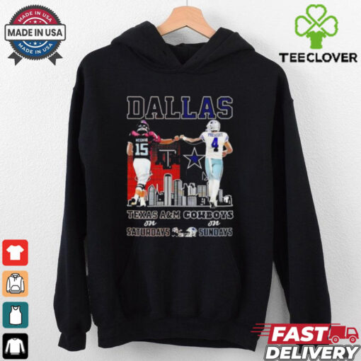 Conner Weigman Texas A&M Aggies on Saturdays and Dak Prescott Dallas Cowboys on Sundays Dallas city hoodie, sweater, longsleeve, shirt v-neck, t-shirt