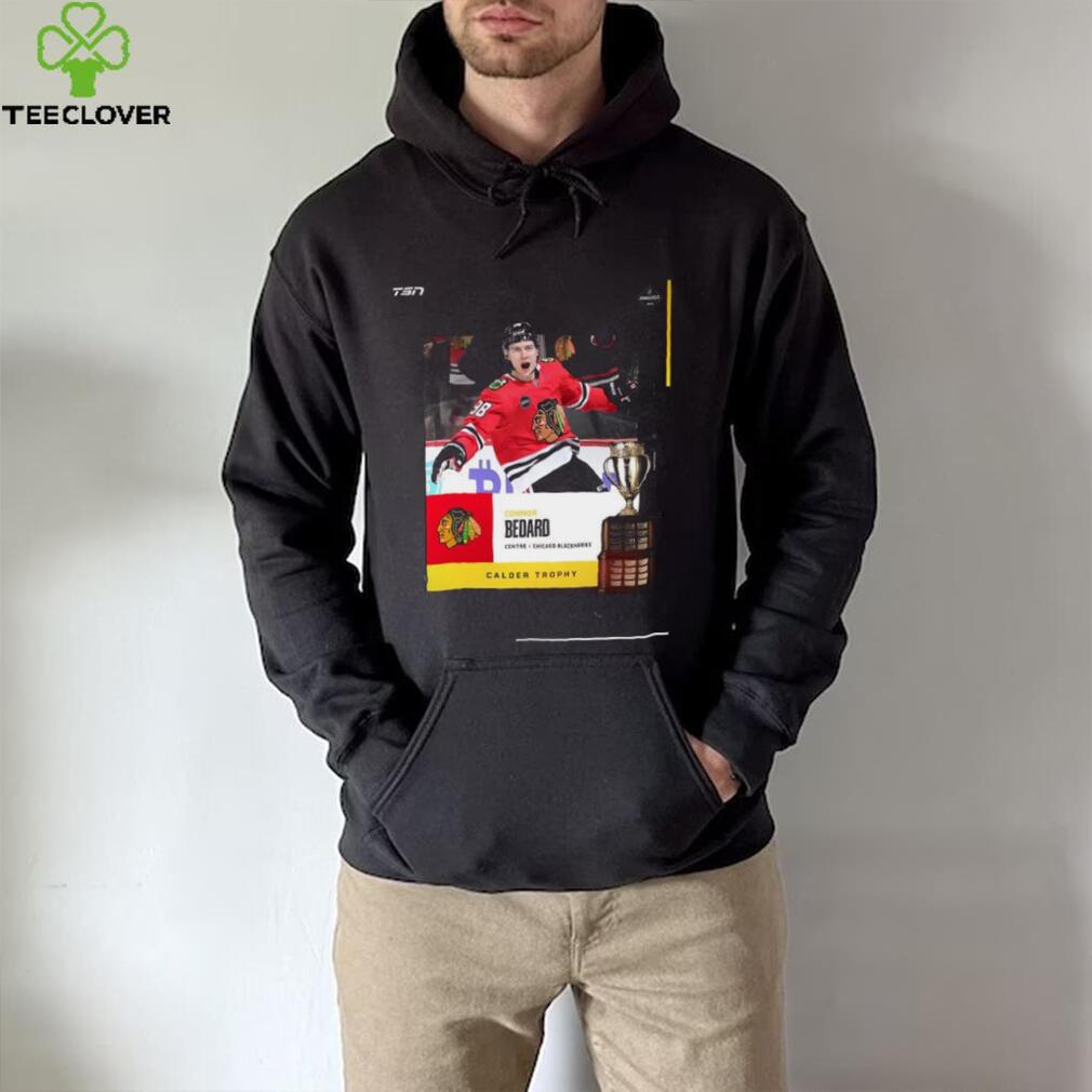Connor Bedard Centre Chicago Blackhawks 2024 Calder Trophy Awards shirt Connor Bedard Centre Chicago Blackhawks 2024 Calder Trophy Awards shirt