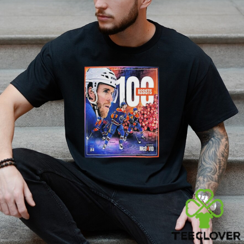 Connor McDavid Edmonton Oilers Has Reached 100 Assists On The NHL Season T Shirt Connor McDavid Edmonton Oilers Has Reached 100 Assists On The NHL Season T Shirt