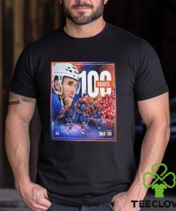 Connor McDavid Edmonton Oilers Has Reached 100 Assists On The NHL Season T Shirt
