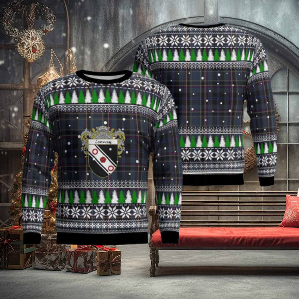 Conway Crest Tartan Christmas Ugly Sweater 3D Gift For Men And Women Conway Crest Tartan Christmas Ugly Sweater 3D Gift For Men And Women