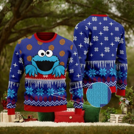 Cookie Monster Knitted Xmas Sweater Gift Men And Women