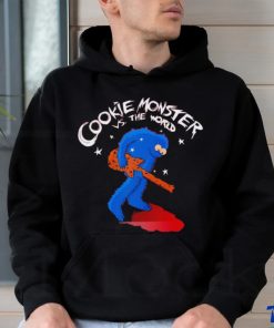 Cookie Monster in the style of Scott Pilgrim vs The World Cookie Monster vs the World shirt