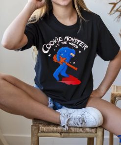 Cookie Monster in the style of Scott Pilgrim vs The World Cookie Monster vs the World shirt