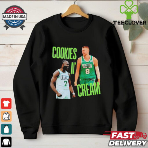 Cookies and Cream Jaylen Brown and Kristaps Porzingis Boston Celtics shirt