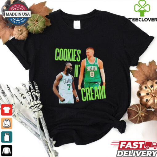 Cookies and Cream Jaylen Brown and Kristaps Porzingis Boston Celtics shirt
