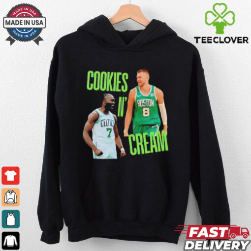 Cookies and Cream Jaylen Brown and Kristaps Porzingis Boston Celtics shirt