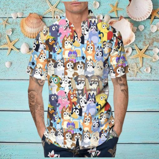 Cool Aloha Bluey Hawaiian Shirt Beach Gift For Friend