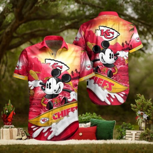 Cool Disney Mickey Mouse Kansas City Chiefs NFL Hawaiian Shirt For Summer