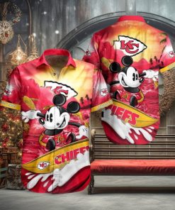 Cool Disney Mickey Mouse Kansas City Chiefs NFL Hawaiian Shirt For Summer