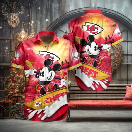 Cool Disney Mickey Mouse Kansas City Chiefs NFL Hawaiian Shirt For Summer