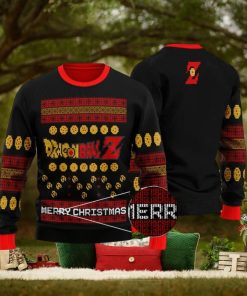 Cool Dragon Ball Z Logo Ugly Christmas Black Sweater