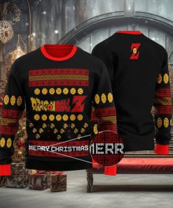 Cool Dragon Ball Z Logo Ugly Christmas Black Sweater