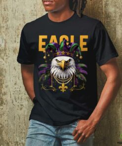 Cool Face Eagles with Mardi Gras Sunglass Eagles Cheer Fly T Shirt
