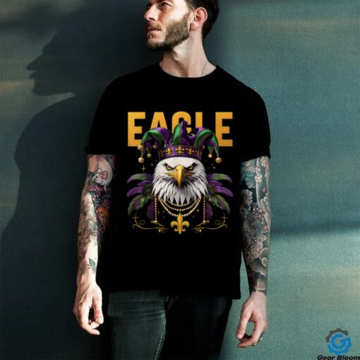 Cool Face Eagles with Mardi Gras Sunglass Eagles Cheer Fly T Shirt