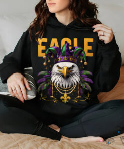 Cool Face Eagles with Mardi Gras Sunglass Eagles Cheer Fly T Shirt