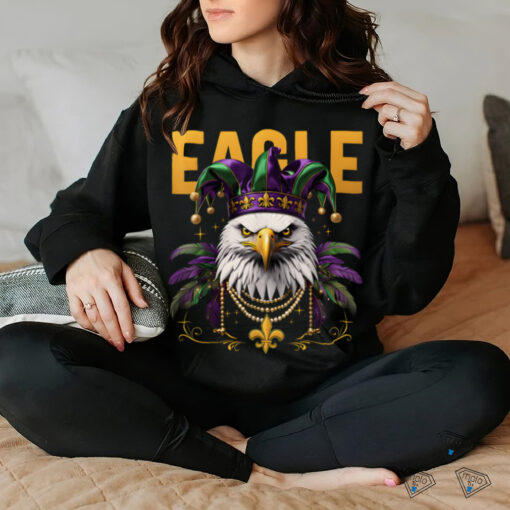 Cool Face Eagles with Mardi Gras Sunglass Eagles Cheer Fly T Shirt