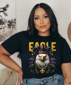 Cool Face Eagles with Mardi Gras Sunglass Eagles Cheer Fly T Shirt