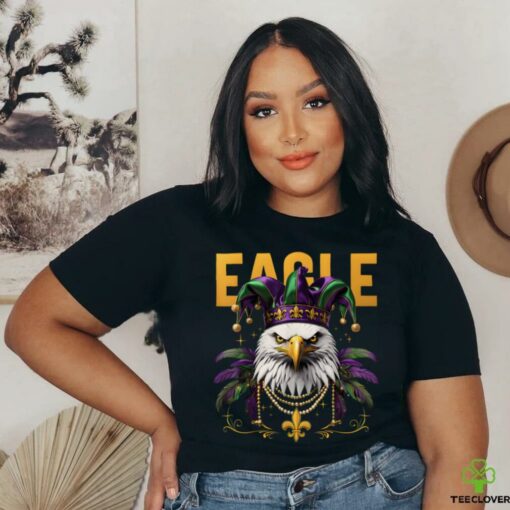 Cool Face Eagles with Mardi Gras Sunglass Eagles Cheer Fly T Shirt