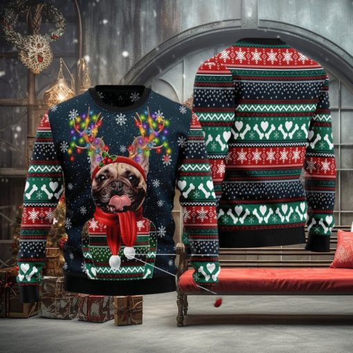 Cool French Bulldog Christmas Ugly Sweater Sweatshirt